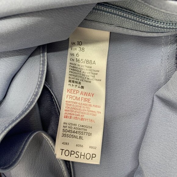 Top Shop Sateen Mini Slip Dress - Pale Blue, Size 6 - Picture 5 of 5